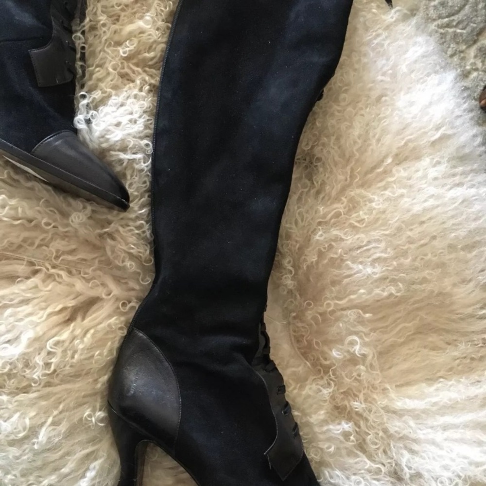 New Anne Klein lace up boots ultra soft suede 7.5